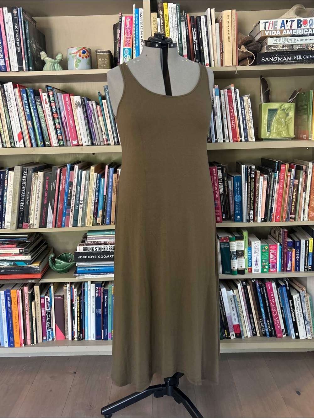 Eileen Fisher Olive Green Maxi Dress